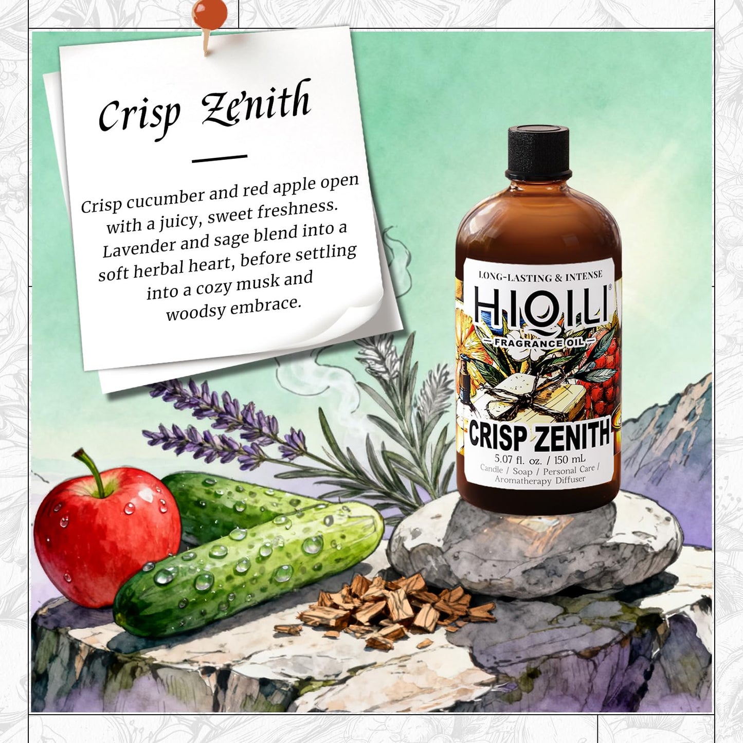 HIQILI Crisp Zenith Fragrance Oil for Diffusers – 5.07 oz
