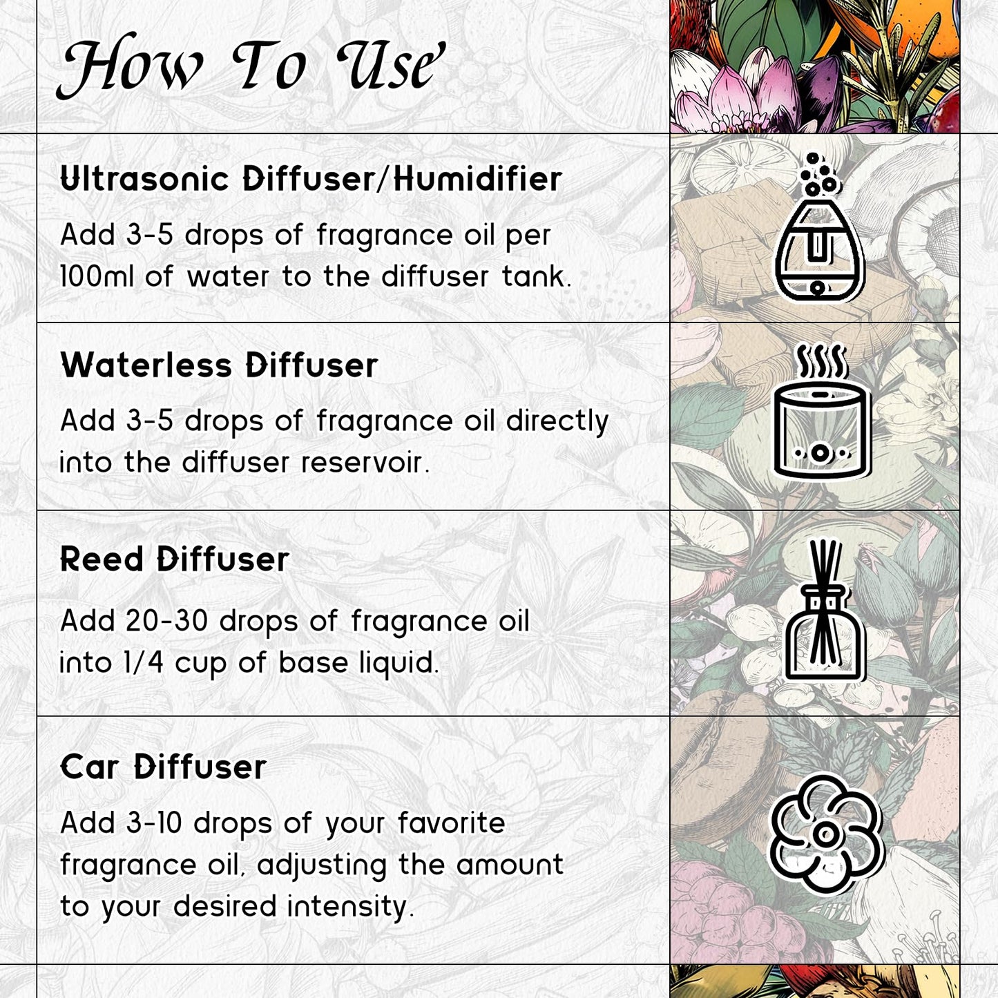 HIQILI Flower of The Dragon Diffuser Oil - Long-Lasting Refill for Humidifiers & Reed Diffusers, Hotel-Grade Scent, 0.34 Fl Oz