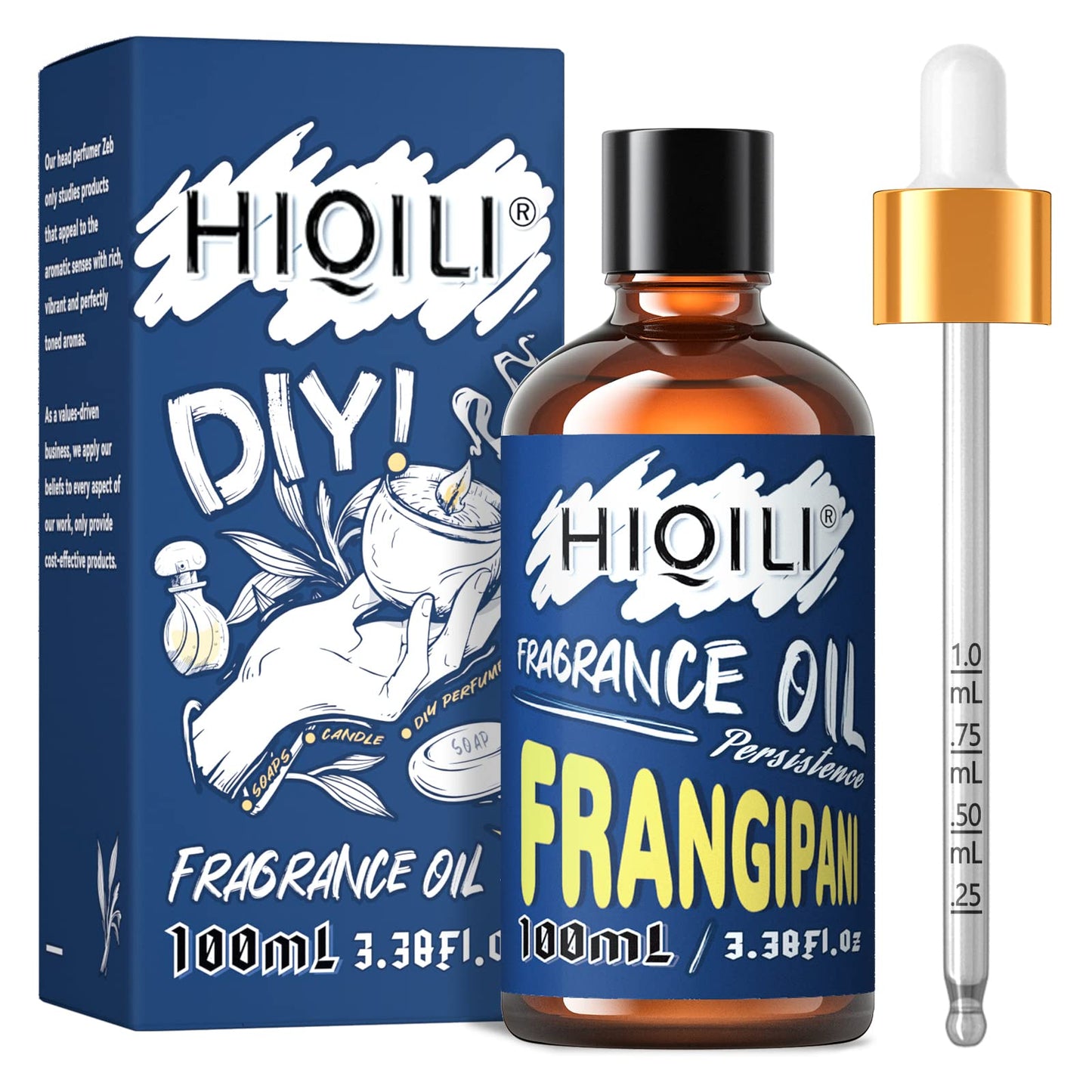 Hiqili Frangipani Essential Oil 100ml - Floral Fragrance for Aromatherapy, Diffusers, Candles & Soap