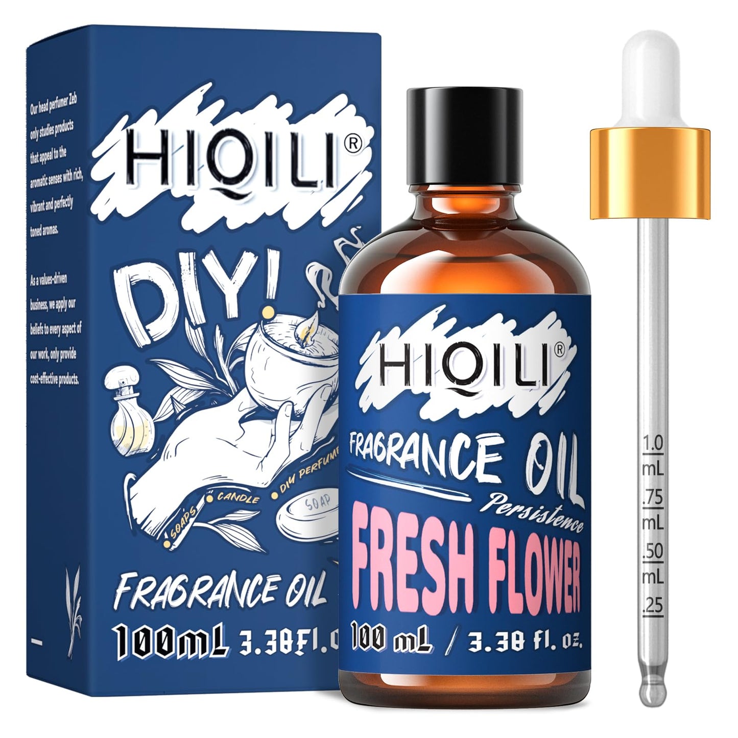 HIQILI Fresh Flower Essential Oil 100ml – Floral Fragrance for Diffusers & Candles
