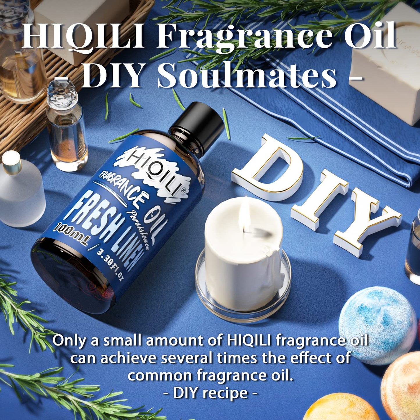 HIQILI Fresh Linen Fragrance Oil 100ml | Diffuser, Car Freshies, Candle & Soap Making