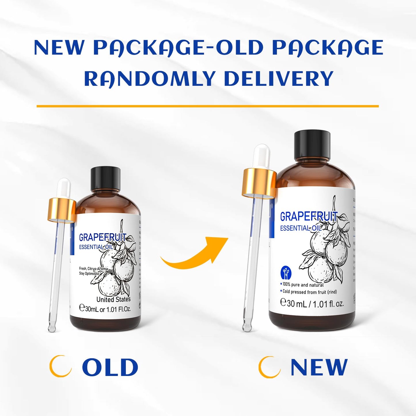 HIQILI Grapefruit Essential Oil 30 ml | Pure & Natural for Diffuser & Skin Care