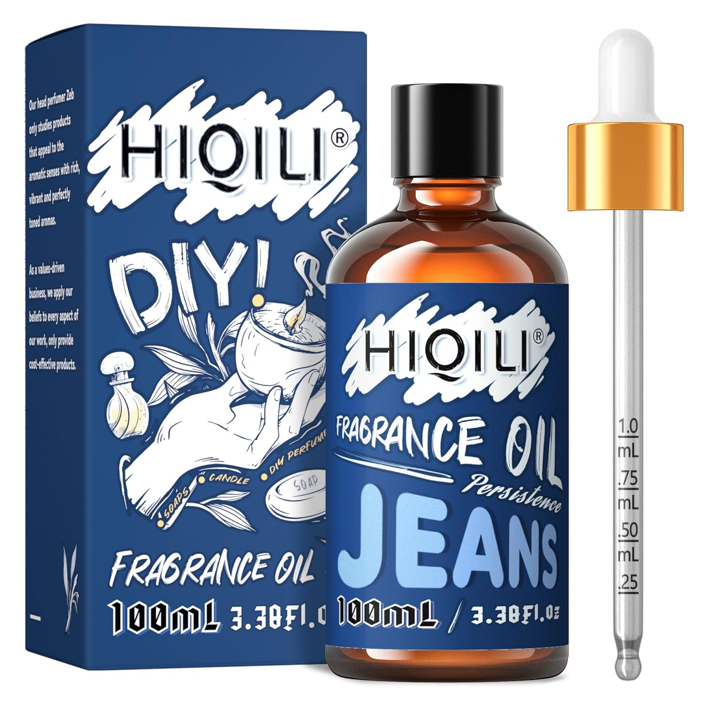 HIQILI Jeans Fragrance Oil - Diffuser, Candles & Soap - 3.38 Fl Oz