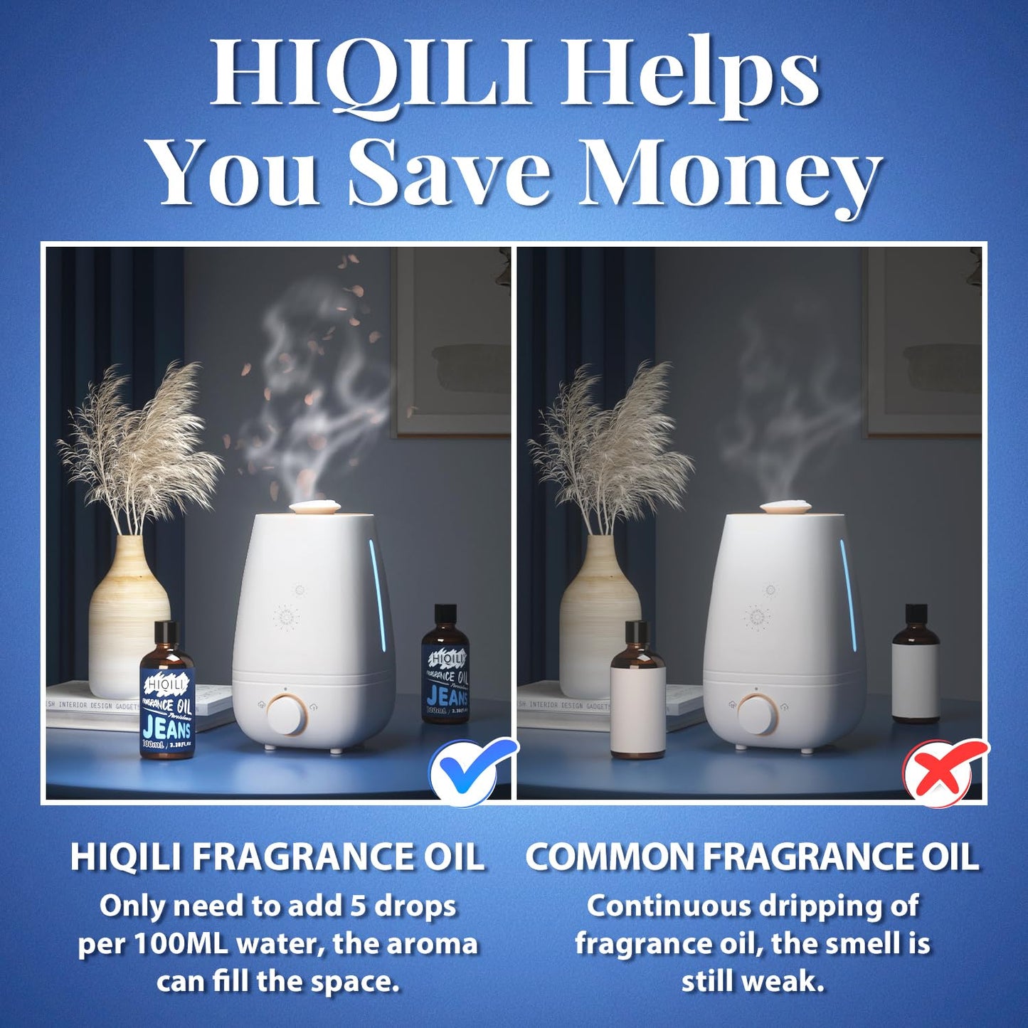 HIQILI Jeans Fragrance Oil - Diffuser, Candles & Soap - 3.38 Fl Oz
