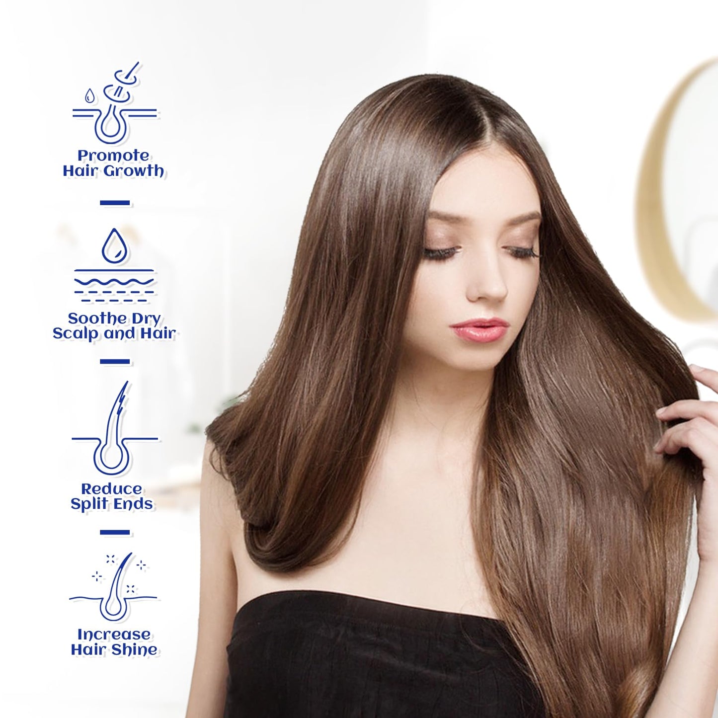 HIQILI Organic Jojoba Oil 100ml – Hair Growth, Cold-Pressed & Unrefined with Roller Bottle