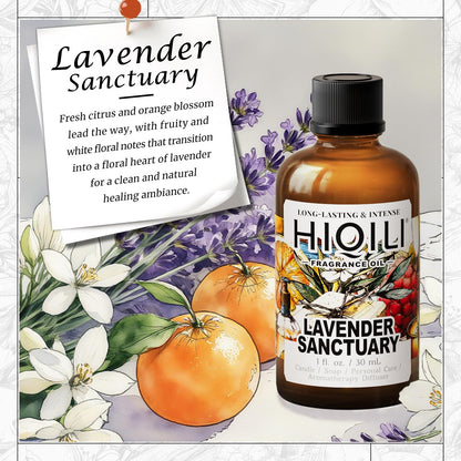 HIQILI Lavender Sanctuary Fragrance Oil – Diffuser, Candle & Soap (1 fl oz)