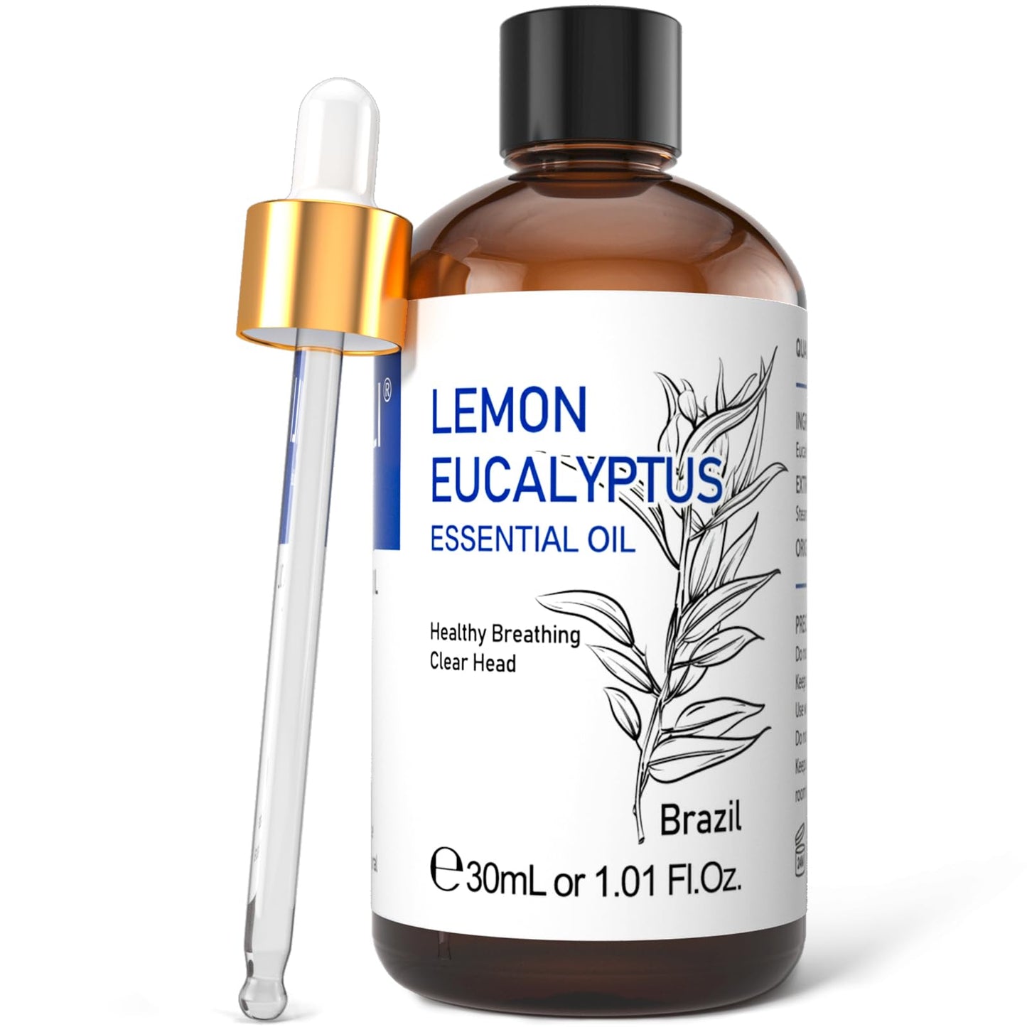HIQILI Lemon Eucalyptus Oil – 100% Pure Essential Oil for Spray, Diffuser | 1.01 Fl Oz