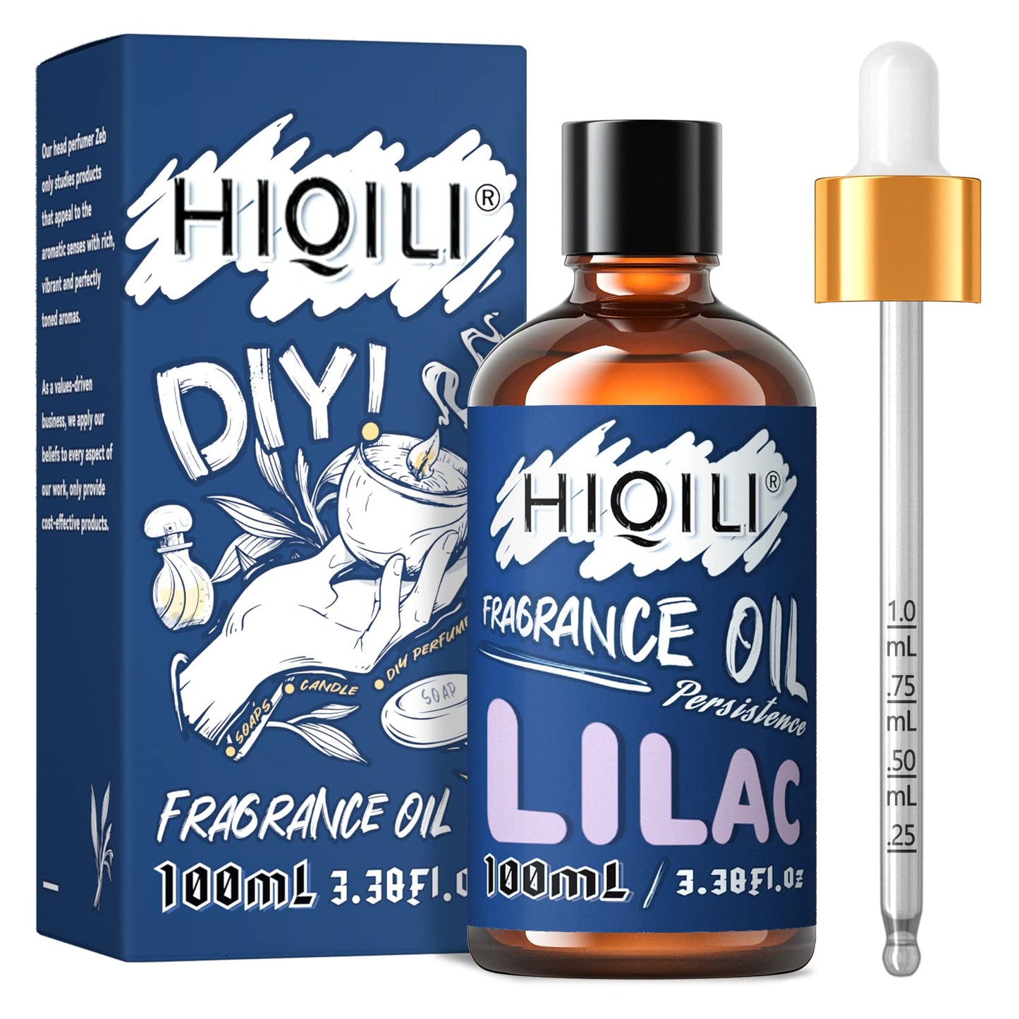 HIQILI Lilac Fragrance Oil – Long-Lasting Floral Scent for Candle, Soap, Perfume Making & Diffuser (3.38 Fl Oz)