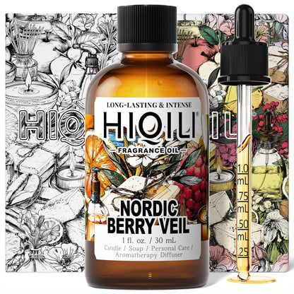 HIQILI Nordic Berry Veil Fragrance Oil – 1 Fl Oz for Diffusers, Candles & Soaps