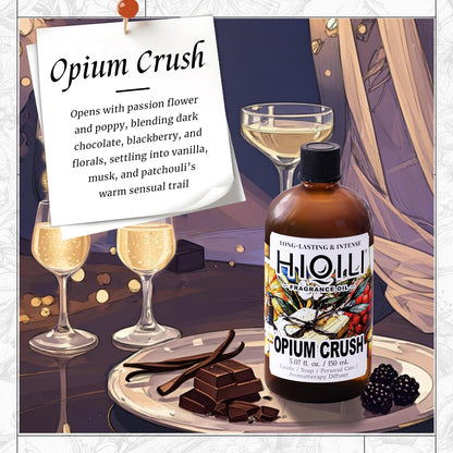 HIQILI Opium Crush Fragrance Oil – Vanilla & Chocolate Scent for Candles, Soaps, Diffusers | 5.07 Fl Oz