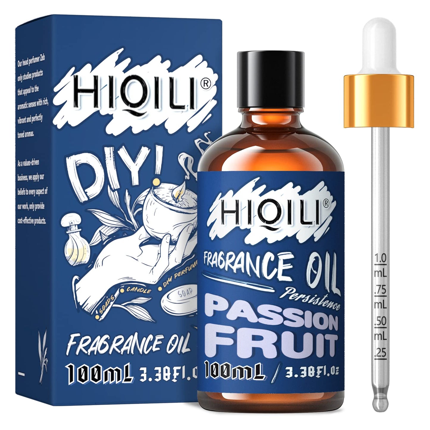 HIQILI Passion Fruit Fragrance Oil – DIY Candle, Soap, Perfume, Diffuser – Long Lasting Exotic Scent 3.38 Fl Oz
