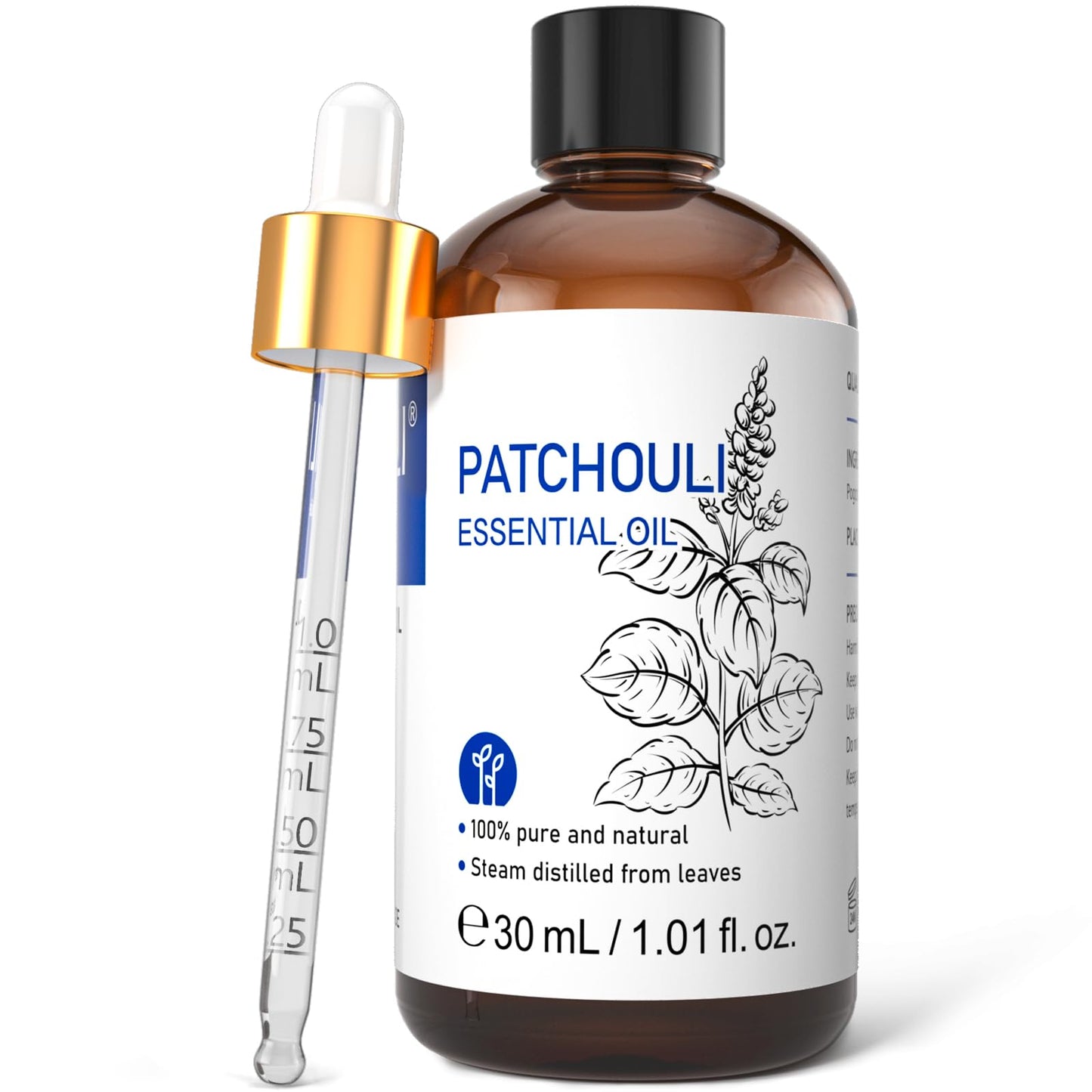 HIQILI Patchouli Essential Oil – Organic, 100% Pure (30ml) for Diffuser & Aromatherapy