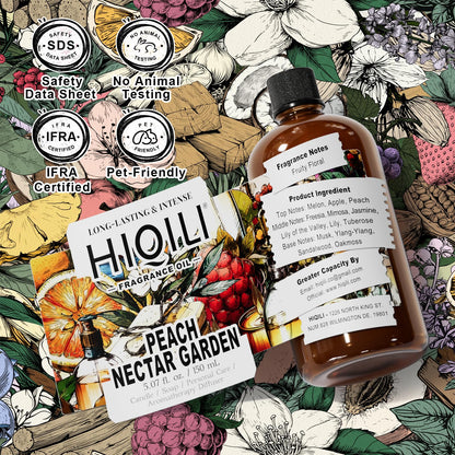 HIQILI Peach Nectar Garden Fragrance Oil – Diffuser, Candle & Soap Making (5.07 fl oz)