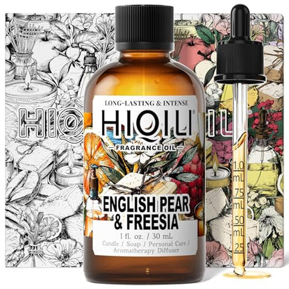 HIQILI Pear & Freesia Fragrance Oil – 1 oz for Candle, Soap & Perfume Making