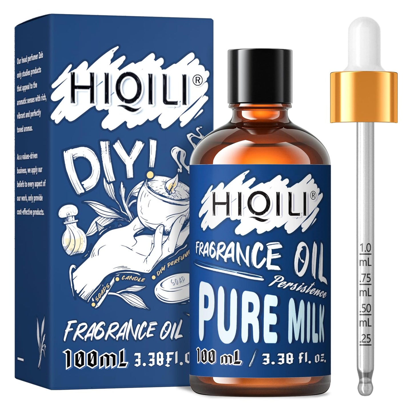 HIQILI Pure Milk Essential Oil 100ml – Fragrance Oil for Diffusers, Soap & Candles