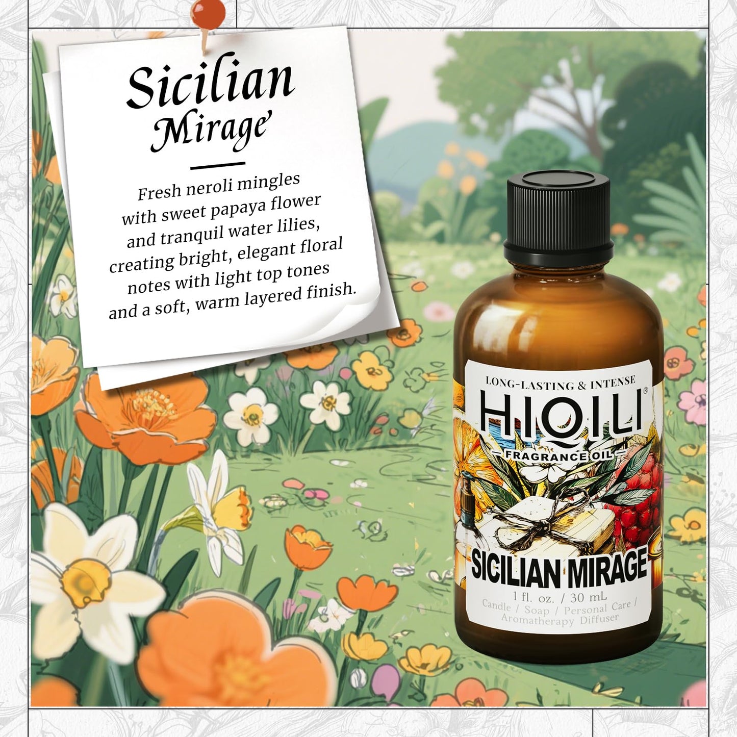 HIQILI Sicilian Mirage Fragrance Oil - Inspired by D.G-bana D-olce | 1 Fl Oz