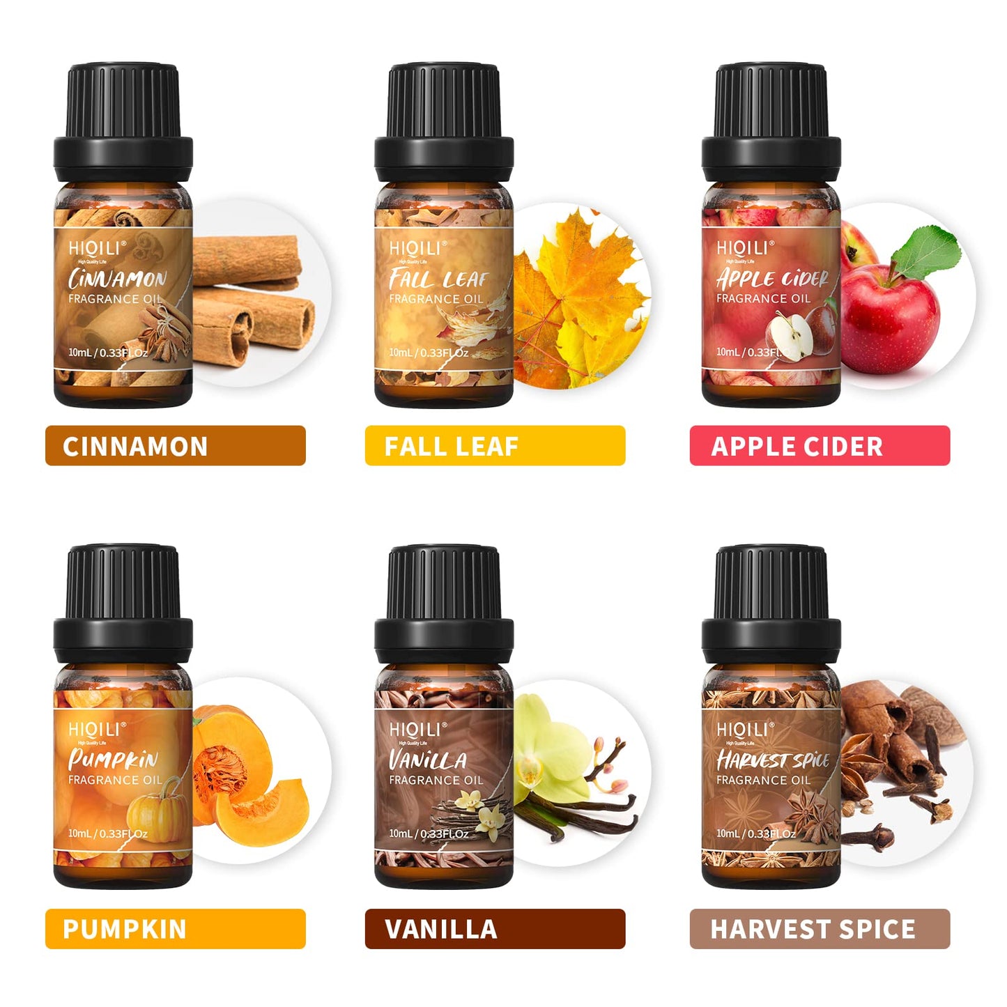 HIQILI Spice Fragrance Oil 6x10ml - Cinnamon Pumpkin Harvest