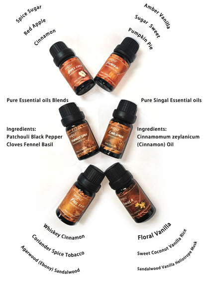 HIQILI Spice Fragrance Oil 6x10ml - Cinnamon Pumpkin Harvest