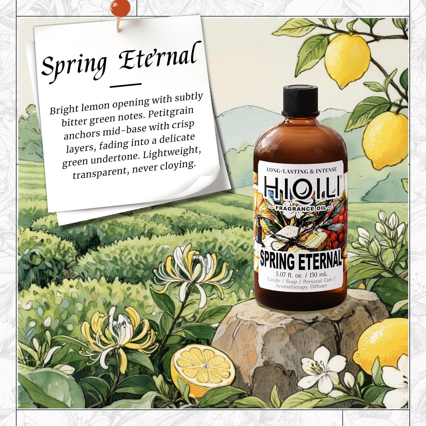 HIQILI Spring Eternal Fragrance Oil – Honeysuckle Scent for Candle & Soap (5.07 oz)