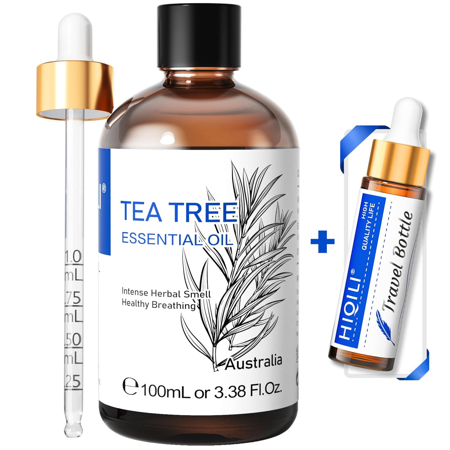 HIQILI Tea Tree Oil for Skin & Hair – 3.38 Fl Oz | Shampoos, Body Wash & Foot Soak