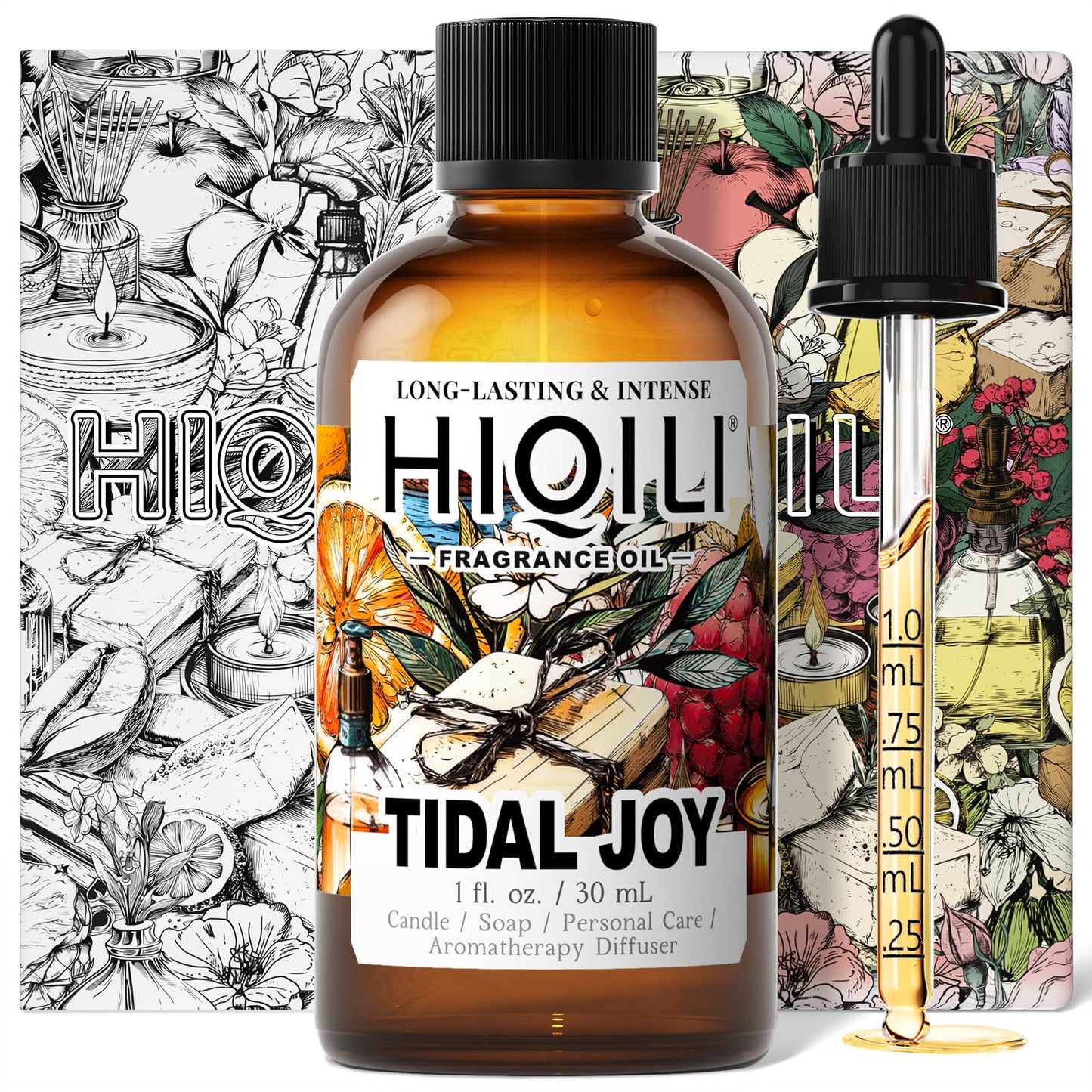 HIQILI Tidal Joy Fragrance Oil – Brown Sugar & Lemon Notes | Diffuser, Candle, Soap, Perfume Making | 1 fl oz