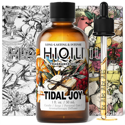 HIQILI Tidal Joy Fragrance Oil – Brown Sugar & Lemon Notes | Diffuser, Candle, Soap, Perfume Making | 1 fl oz