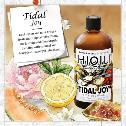 HIQILI Tidal Joy Fragrance Oil – Brown Sugar & Lemon, Diffuser, Candle & DIY (5.07 fl oz)