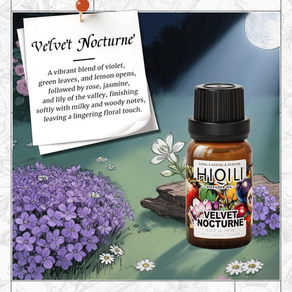 HIQILI Velvet Nocturne Diffuser Oil – Luxury Fragrance for Hotels & Homes | 0.34 Fl Oz, Pet Safe