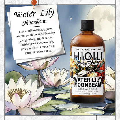 HIQILI Water Lily Moonbeam Fragrance Oil – Diffuser, Candles, Soap (5.07 fl oz)