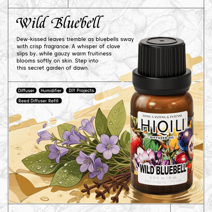 HIQILI Wild Bluebell Diffuser Oil for Scent Diffusers - Inspired by Jo Malone's Work & Relax, 0.34 Fl Oz