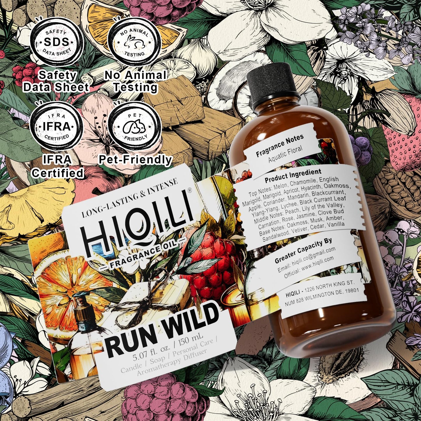 HIQILI Run Wild Fragrance Oil – Candle & Soap Making Inspired by Cl.Klein E-Scape