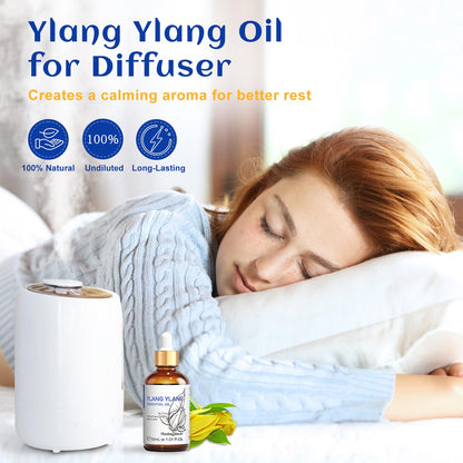 HIQILI Ylang-Ylang Essential Oil - Long-Lasting Scent for Diffusers, Perfumes & Aromatherapy 1.01 Fl Oz