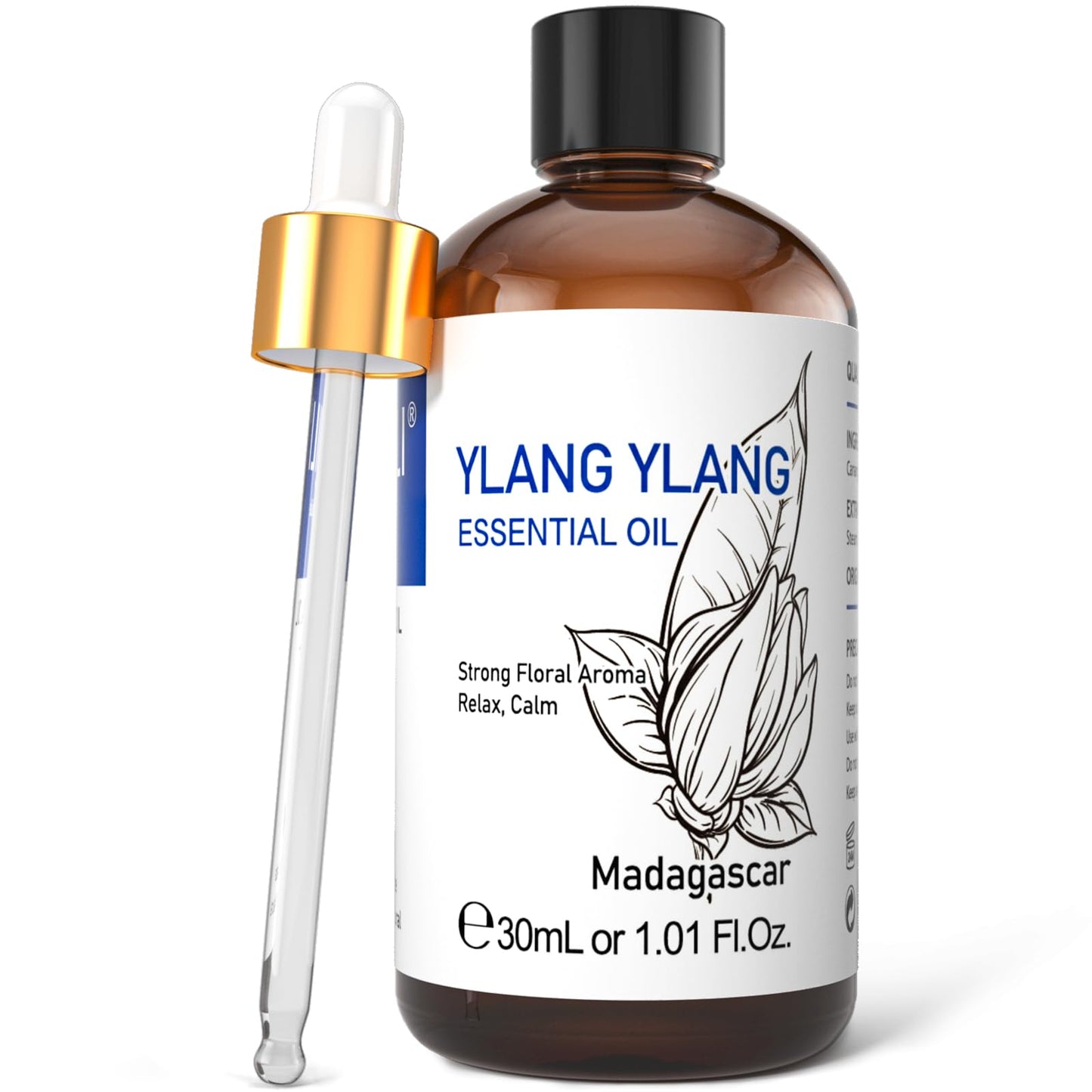 HIQILI Ylang-Ylang Essential Oil - Long-Lasting Scent for Diffusers, Perfumes & Aromatherapy 1.01 Fl Oz