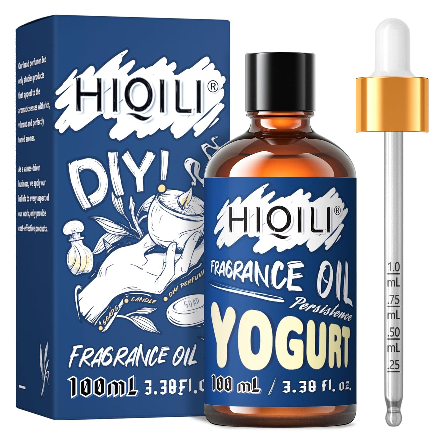 HIQILI Yogurt Fragrance Oil - Gourmand Scents for Diffusers, Candles & Soaps | 3.38 Fl Oz