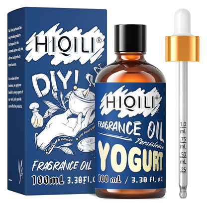 HIQILI Yogurt Fragrance Oil - Gourmand Scents for Diffusers, Candles & Soaps | 3.38 Fl Oz