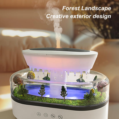 HIROGA Rain Diffuser 250ML – Cloud Humidifier with Rain Sound and 8-12h Diffusion (White)