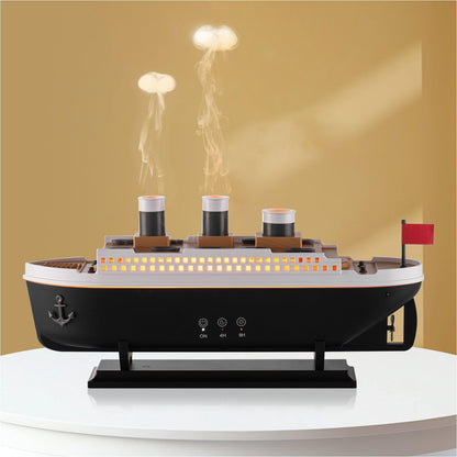 HIROGA Titanic Humidifier 250ml – Ultrasonic Diffuser with Remote, 7 LED Lights, 2 Mist Modes & Auto Shut-Off (Black/White)