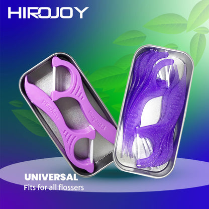 HIROJOY Dental Flosser Portable Case – 2 Pack of 20 Fold-Out Floss Picks for Travel
