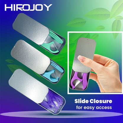 HIROJOY Dental Flosser Portable Case – 2 Pack of 20 Fold-Out Floss Picks for Travel