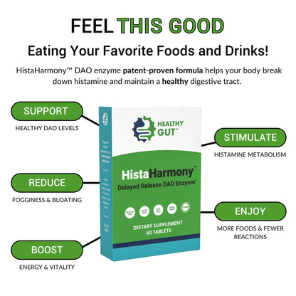Healthy Gut HistaHarmony DAO Enzyme Supplement – 30,000 HDU, Delayed Release, 60 Servings BritishVita | Premium UK Vitamins & Wellness Supplements