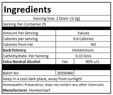 homeomart.com Histaminum Hydrochloricum Homeopathy Pellets (Pills) in 30C Potency, Pack of 3