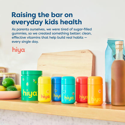 Hiya Kids Immune Support – Vitamin C, Elderberry & Beta Glucans for Ages 2+ | Orange Flavor | 0g Sugar | 20 Sticks