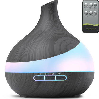 HJTHJT 500ML Essential Oil Diffuser with Remote – 14-Color LED Night Light