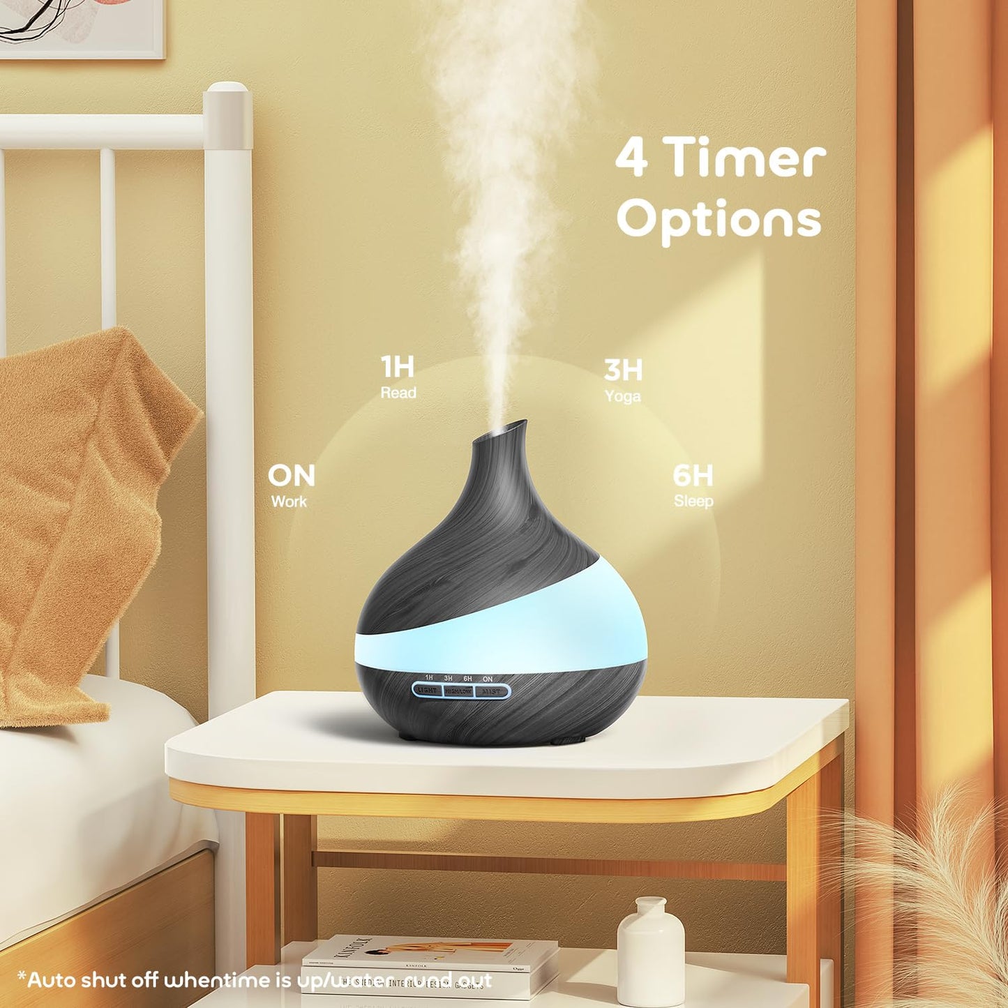 HJTHJT 500ML Essential Oil Diffuser with Remote – 14-Color LED Night Light