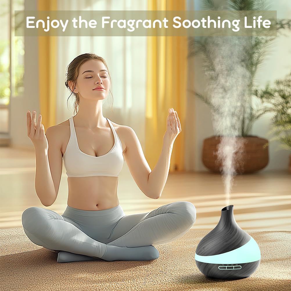 HJTHJT 500ML Essential Oil Diffuser with Remote – 14-Color LED Night Light
