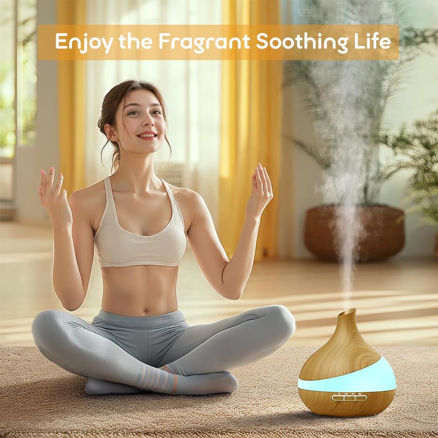 HJTHJT 500ml Essential Oil Diffuser with Remote – 14-Color LED Night Light