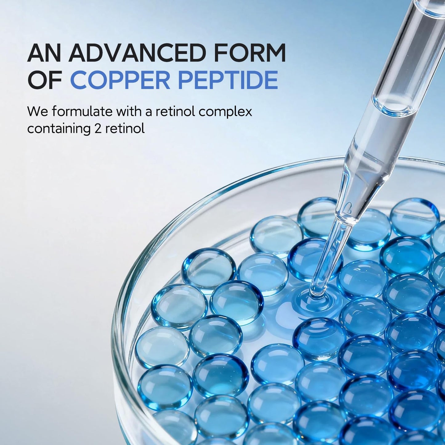 HKH Copper Peptides Serum for Face — 38 Capsules, GHK-Cu + Hyaluronic Acid | Travel-Friendly