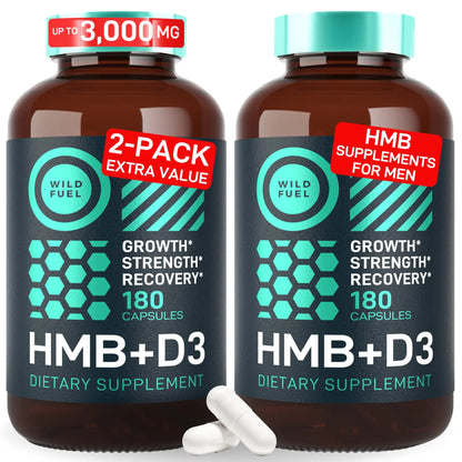WILD FUEL HMB + Vitamin D3 Capsules – 360 Caps, 1,000–3,000 mg HMB BritishVita | Premium UK Vitamins & Wellness Supplements