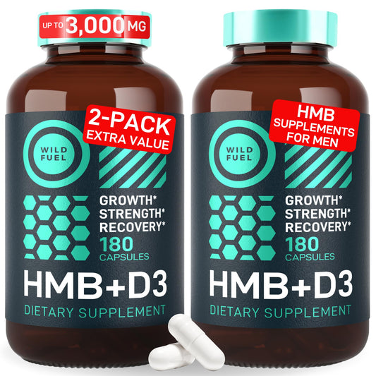 WILD FUEL HMB + Vitamin D3 Capsules – 360 Caps, 1,000–3,000 mg HMB BritishVita | Premium UK Vitamins & Wellness Supplements