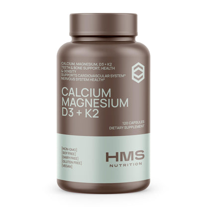 Calcium Magnesium D3 + K2 for Bone Health – HMS Nutrition | 120 Capsules